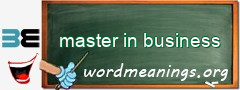 WordMeaning blackboard for master in business